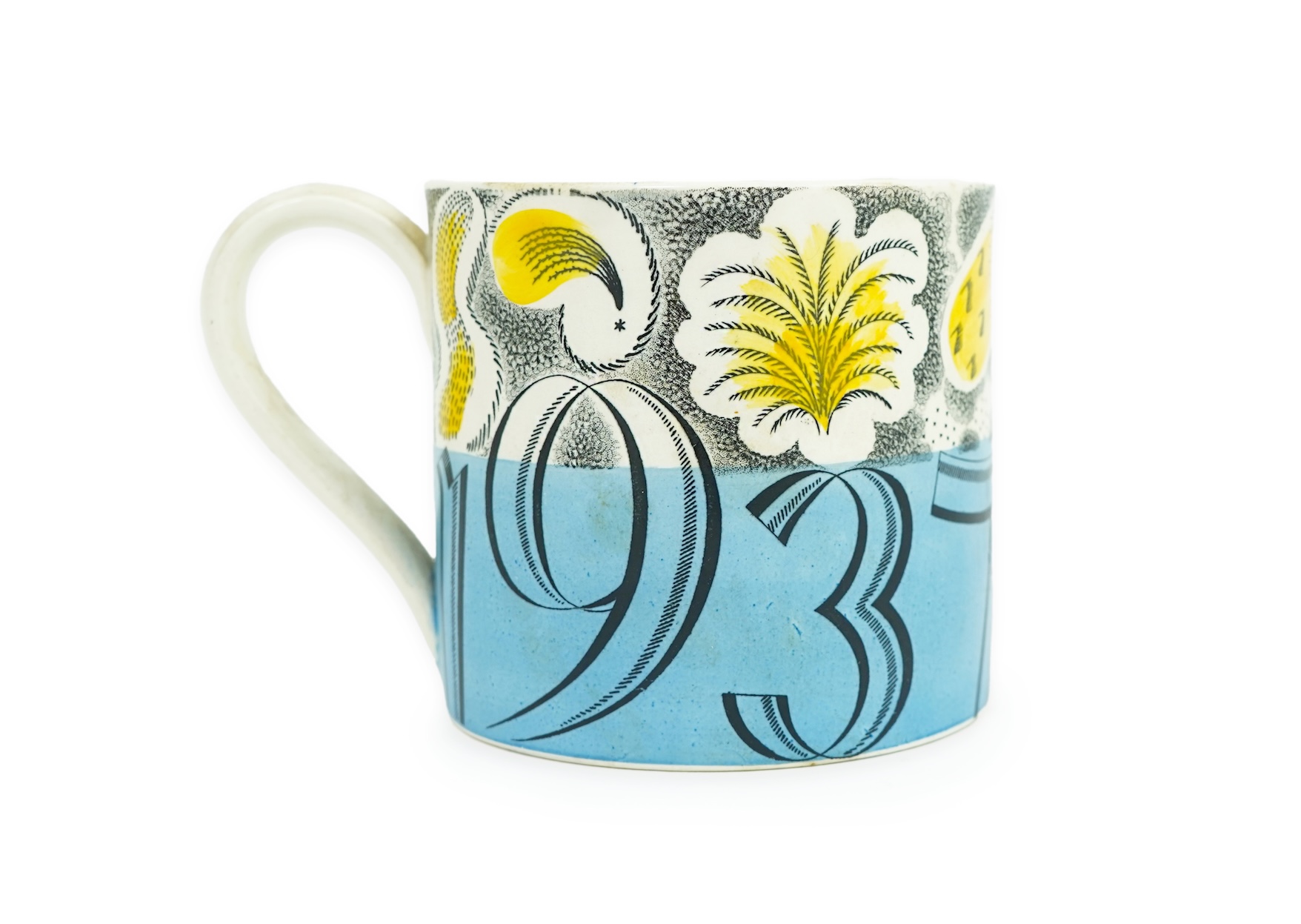 Eric Ravilious (1903-1942) for Wedgwood: A 1937 King George VI Coronation commemorative mug